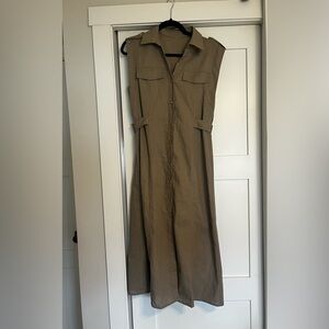 Sleeveless Button-Front Dress